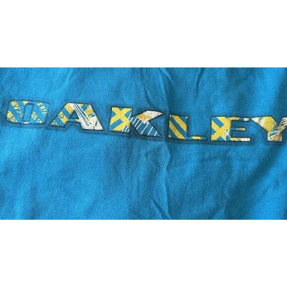 VTG Oakley T-Shirt Mens EYE Design Graphic 90s Blue Geo Design Skater Surfer XL - Picture 8 of 14